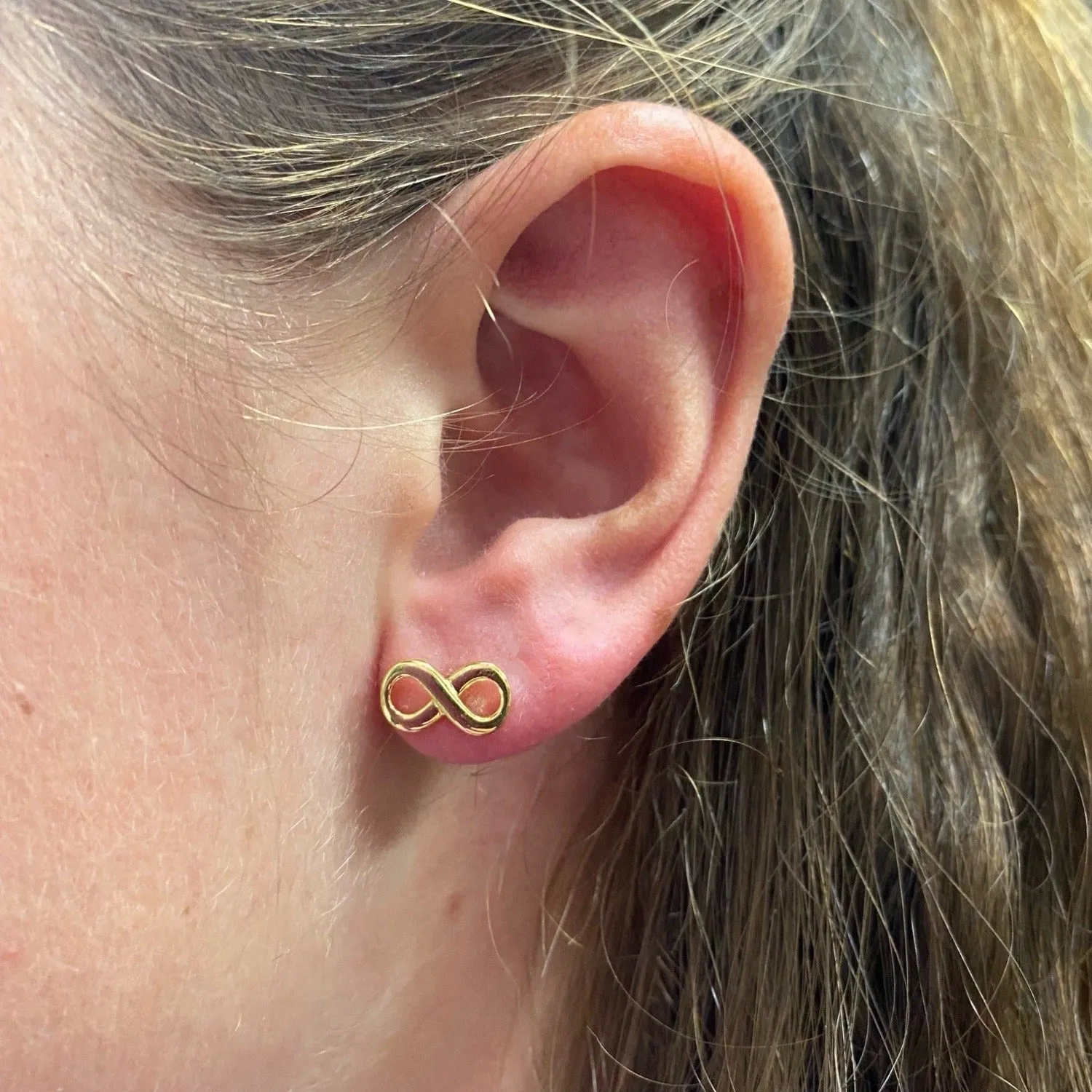 Sterling Silver Infinity Stud Earrings