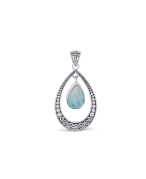 Sterling Silver Swaying Larimar Pendant