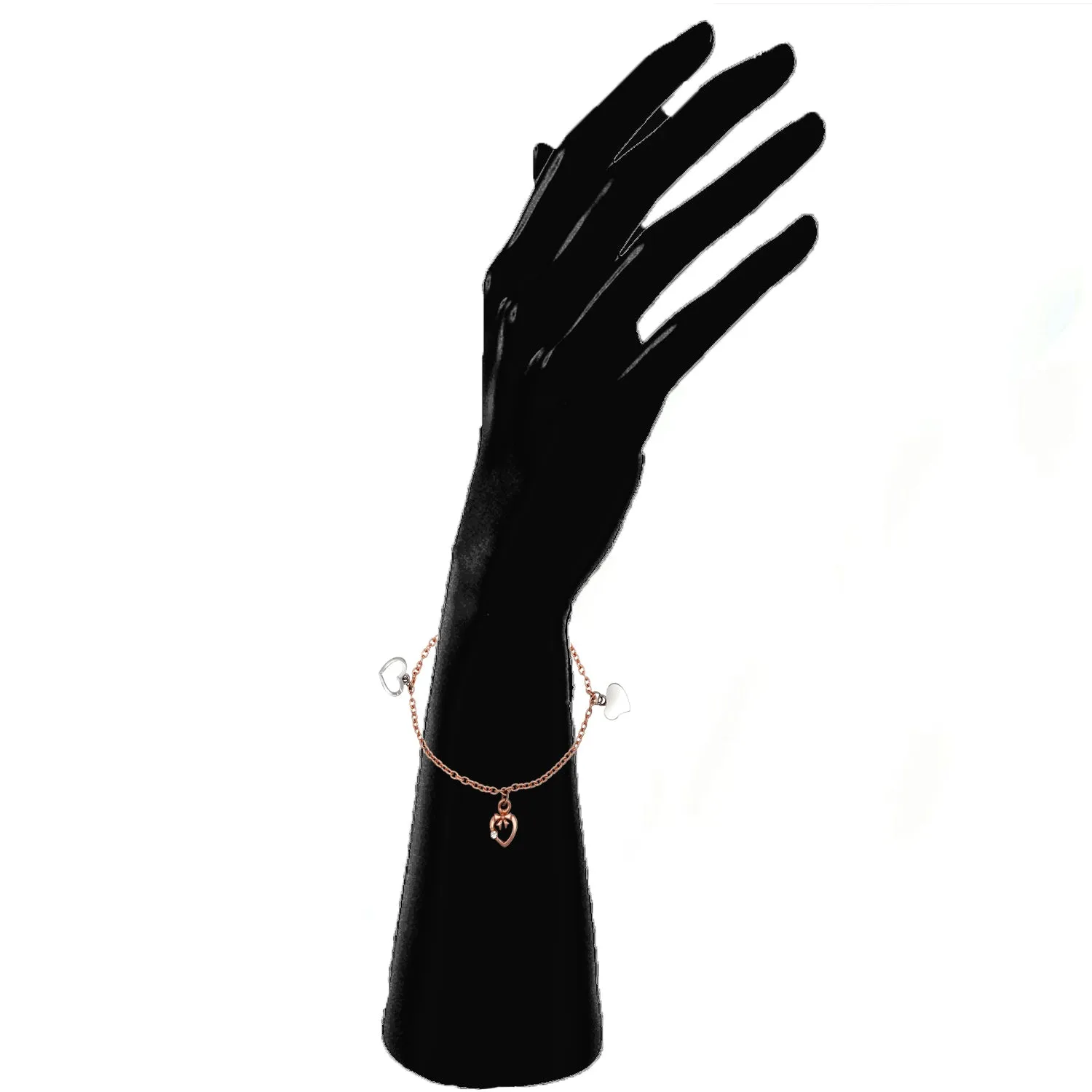 Stylish Fashionable Triple Heart Charm Bracelet