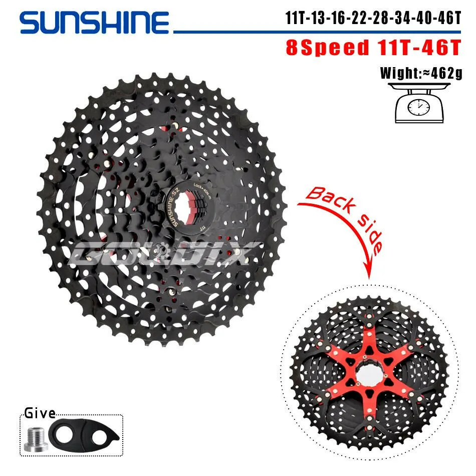 SUNSHINE Bicycle Cassette Black Mountain Bike Freewheel 8/9/10/11/12 Speed HG flywheel for SHIMANO HG Structure Specification
