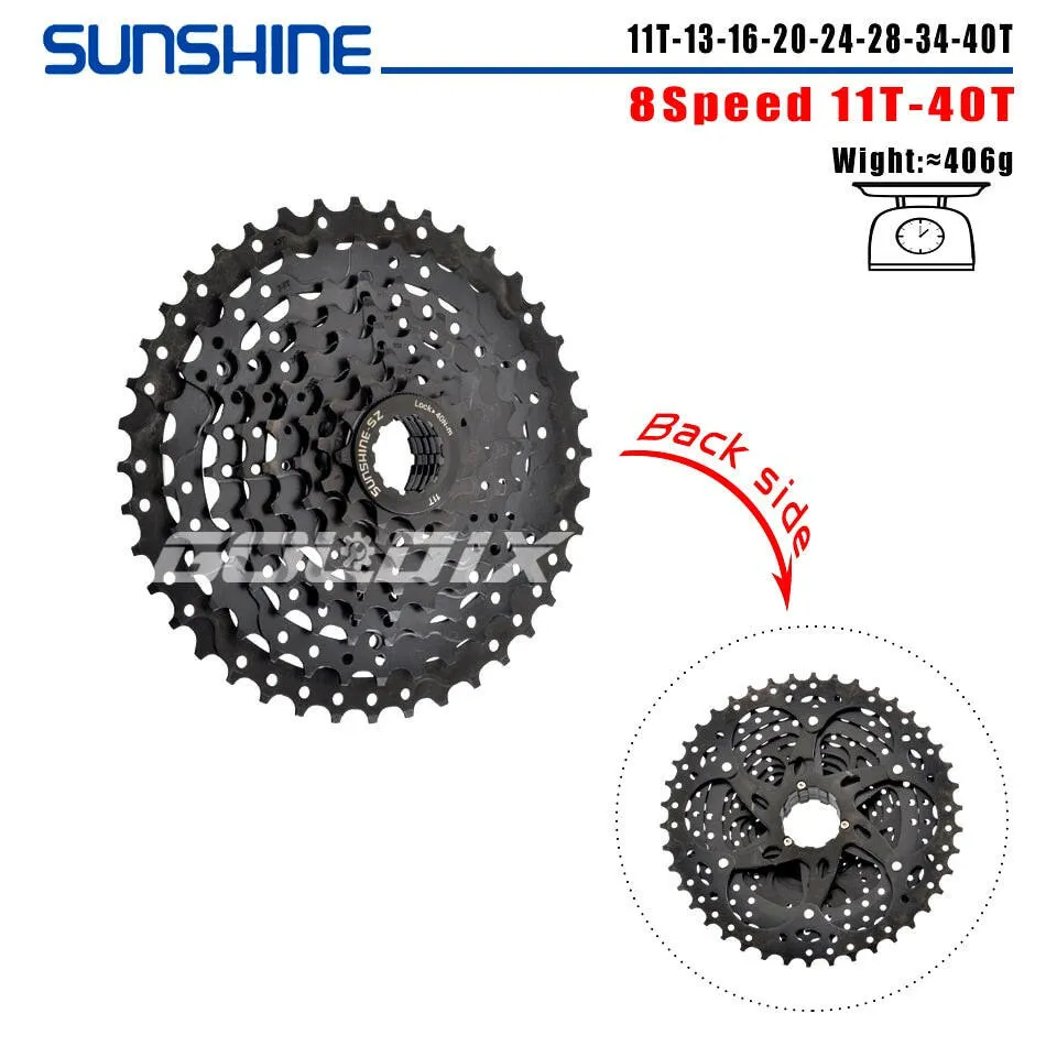 SUNSHINE Bicycle Cassette Black Mountain Bike Freewheel 8/9/10/11/12 Speed HG flywheel for SHIMANO HG Structure Specification