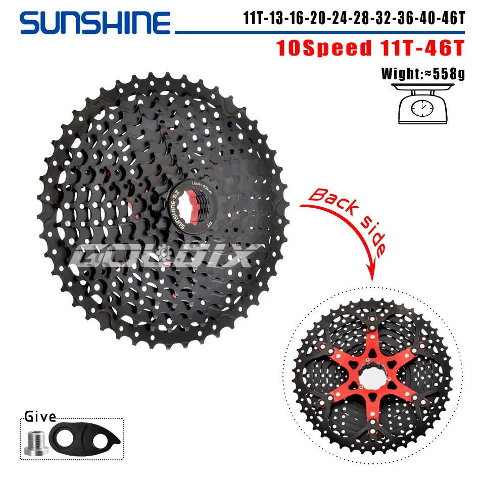 SUNSHINE Bicycle Cassette Black Mountain Bike Freewheel 8/9/10/11/12 Speed HG flywheel for SHIMANO HG Structure Specification