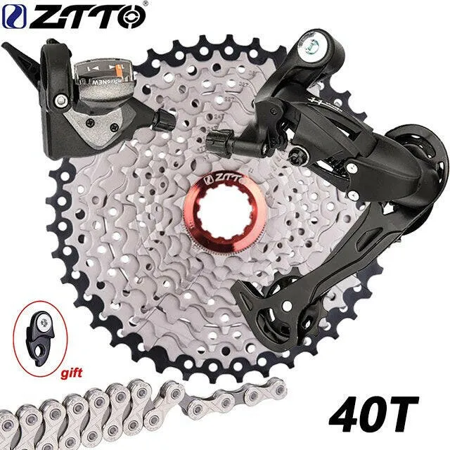 SUNSHINE MTB 11 Speed Groupset Bicycle K7 Cassette HG Hub Gear 11V Chain 1X11S Mountain Bike Shifter Rear Derailleur Long Cage