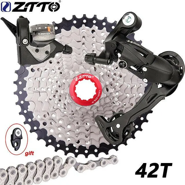 SUNSHINE MTB 11 Speed Groupset Bicycle K7 Cassette HG Hub Gear 11V Chain 1X11S Mountain Bike Shifter Rear Derailleur Long Cage