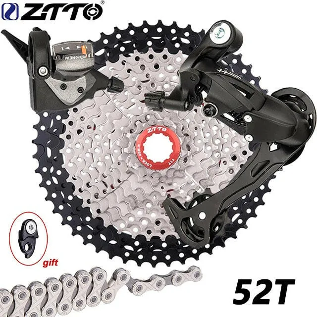 SUNSHINE MTB 11 Speed Groupset Bicycle K7 Cassette HG Hub Gear 11V Chain 1X11S Mountain Bike Shifter Rear Derailleur Long Cage