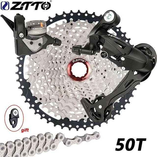 SUNSHINE MTB 11 Speed Groupset Bicycle K7 Cassette HG Hub Gear 11V Chain 1X11S Mountain Bike Shifter Rear Derailleur Long Cage