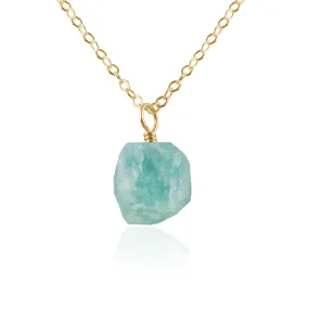 Tiny Raw Amazonite Crystal Pendant Necklace