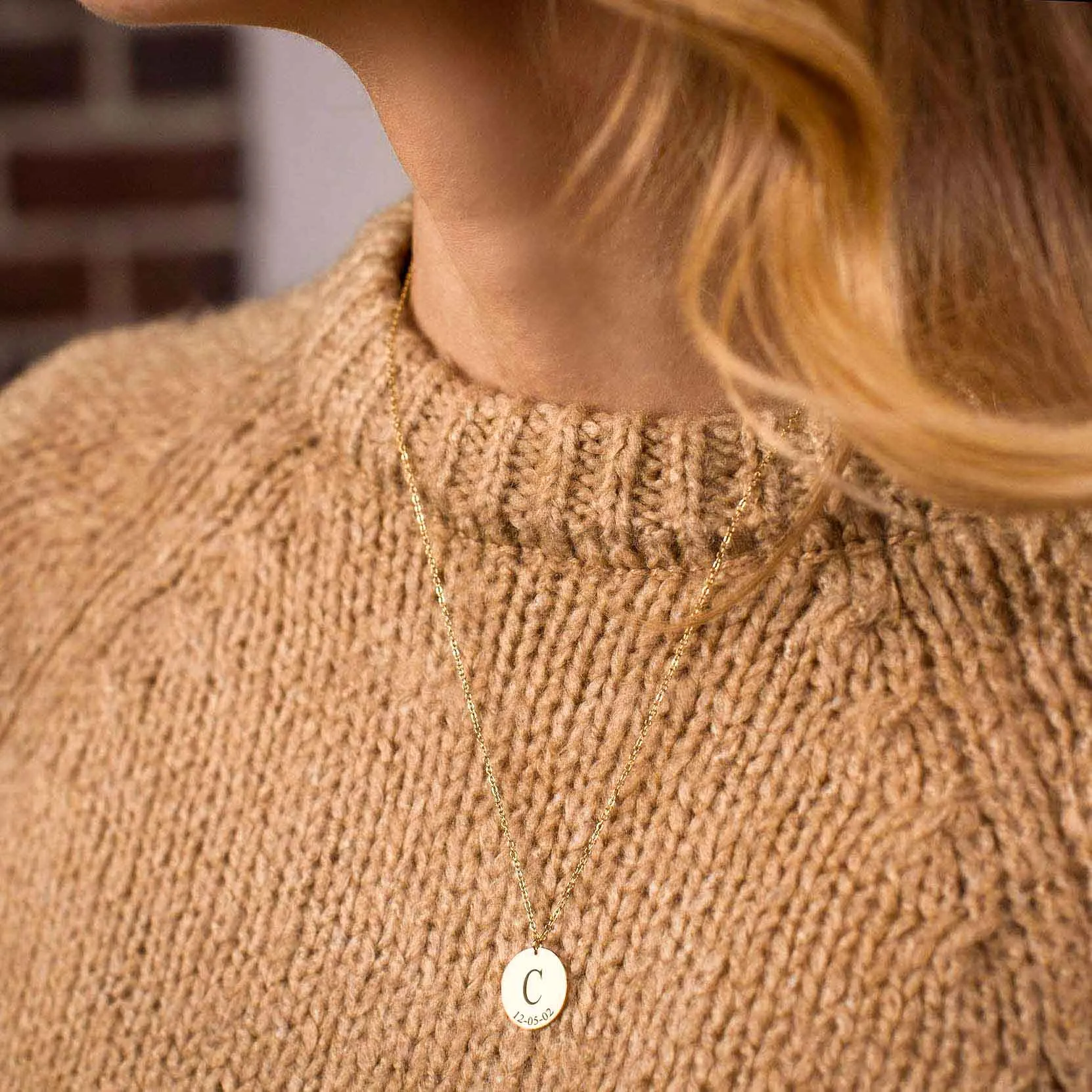 TRENDY INITIAL COIN NECKLACE