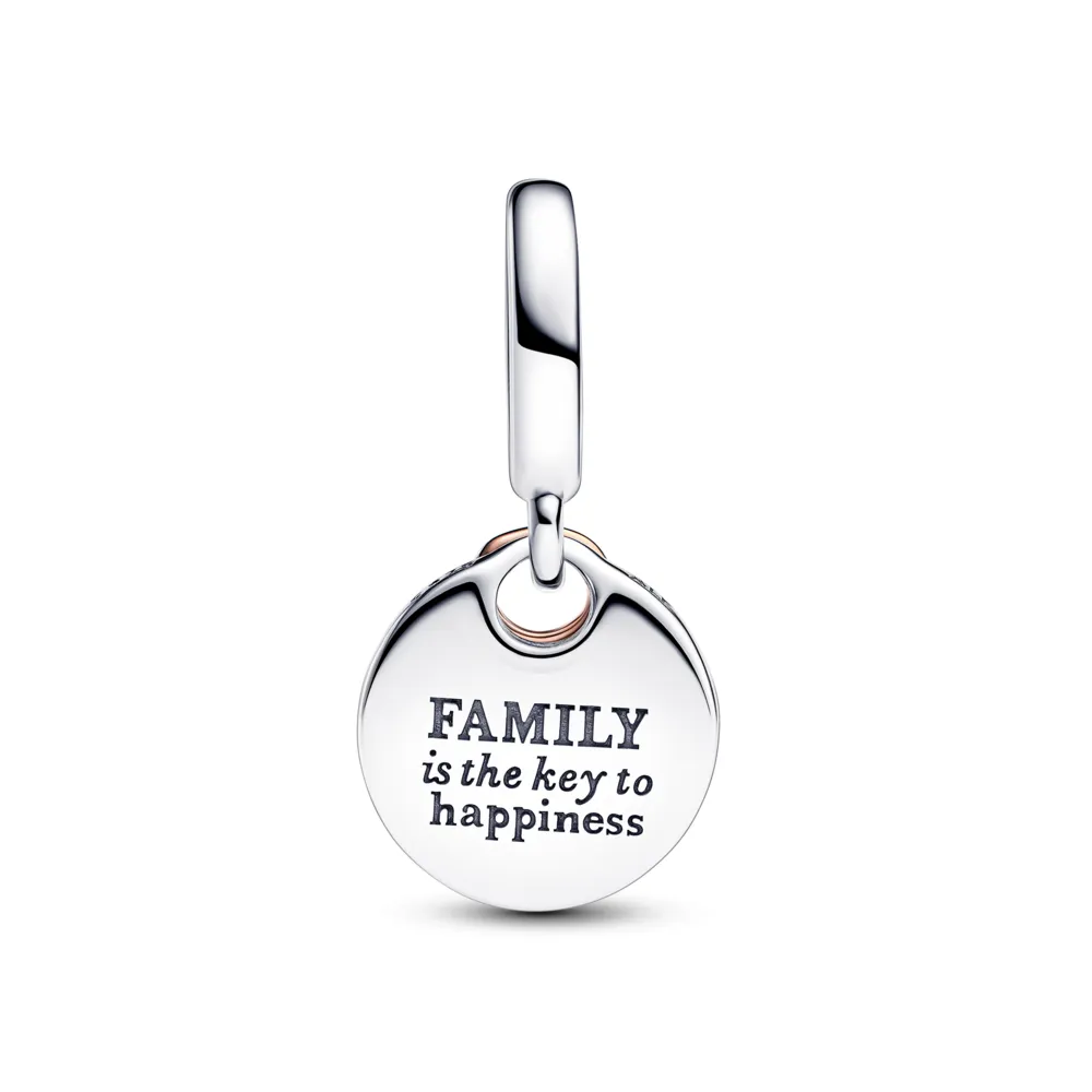 Two-tone Key to Happiness Double Dangle Charm