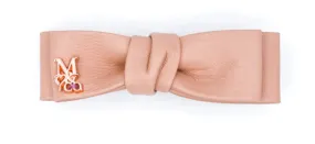 Vegan Mini Leather Hair Bow - Just Peachy
