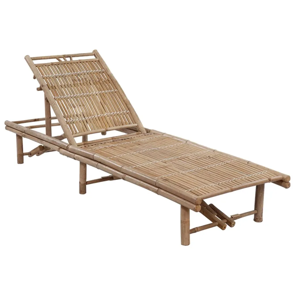 vidaXL Patio Sun Lounger with Cushion Bamboo - Comfortable and Stylish Outdoor Furniture