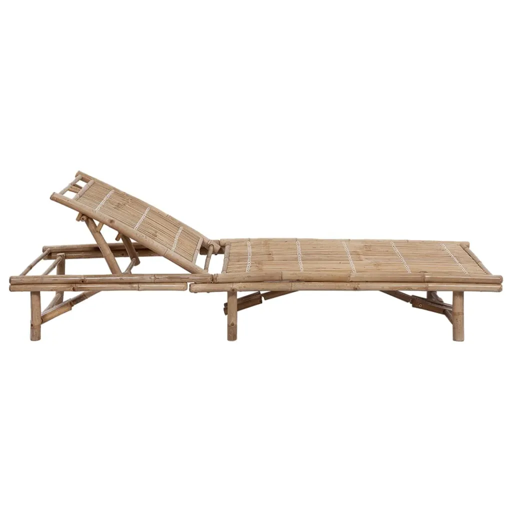 vidaXL Patio Sun Lounger with Cushion Bamboo - Comfortable and Stylish Outdoor Furniture