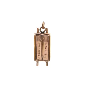 Vintage 14K Rose Gold Torah Charm