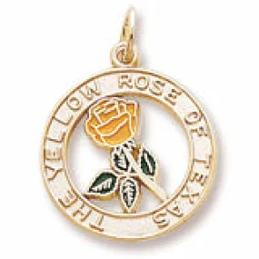 Yellow Rose Of Texas Charm in Yellow Gold Plated