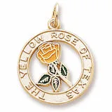 Yellow Rose Of Texas Charm in Yellow Gold Plated
