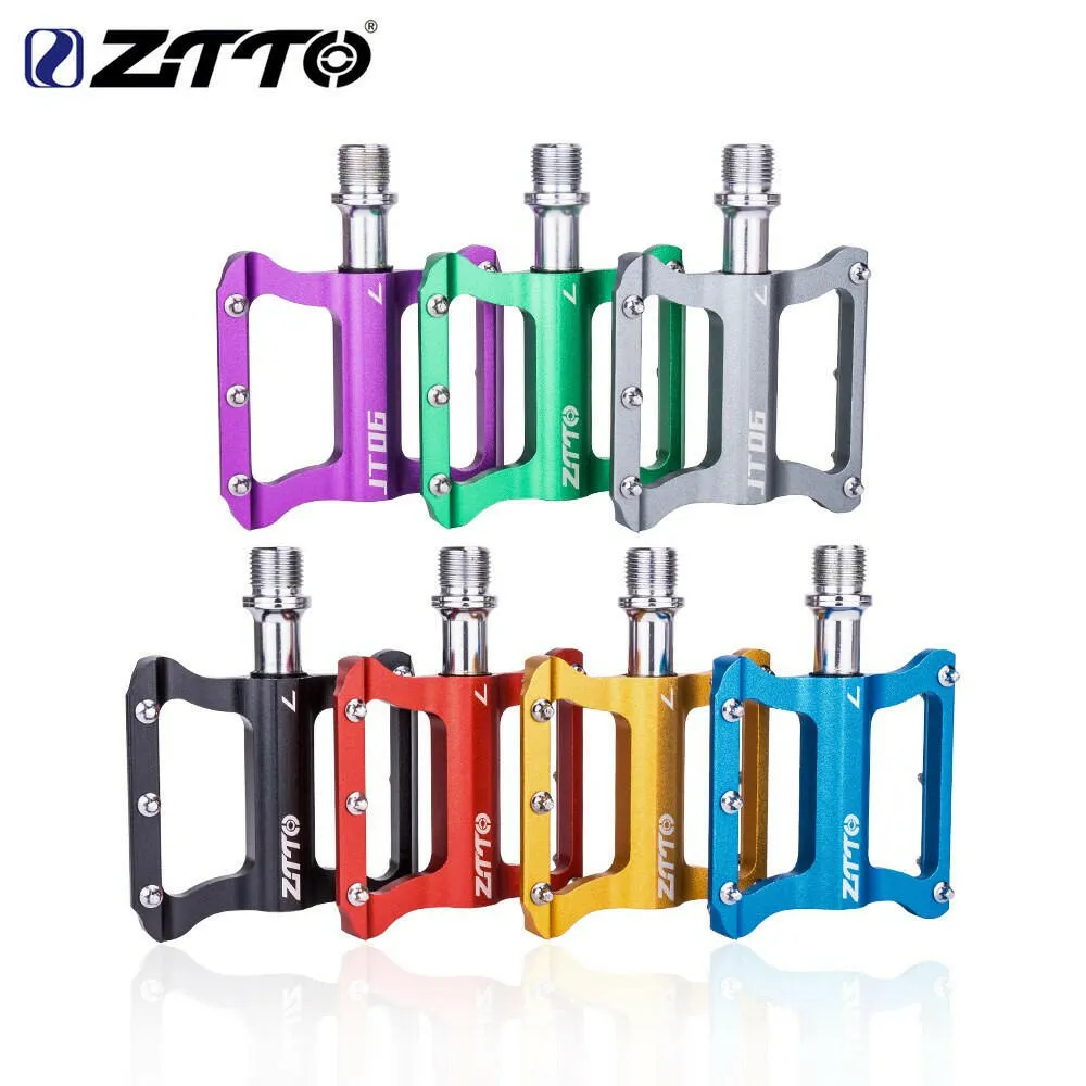ZTTO Road Bike Ultralight Flat Pedal Aluminum Alloy Bicycle Pedal Bearings Anti-slip Folding bike For Road Cycling Parts JT06